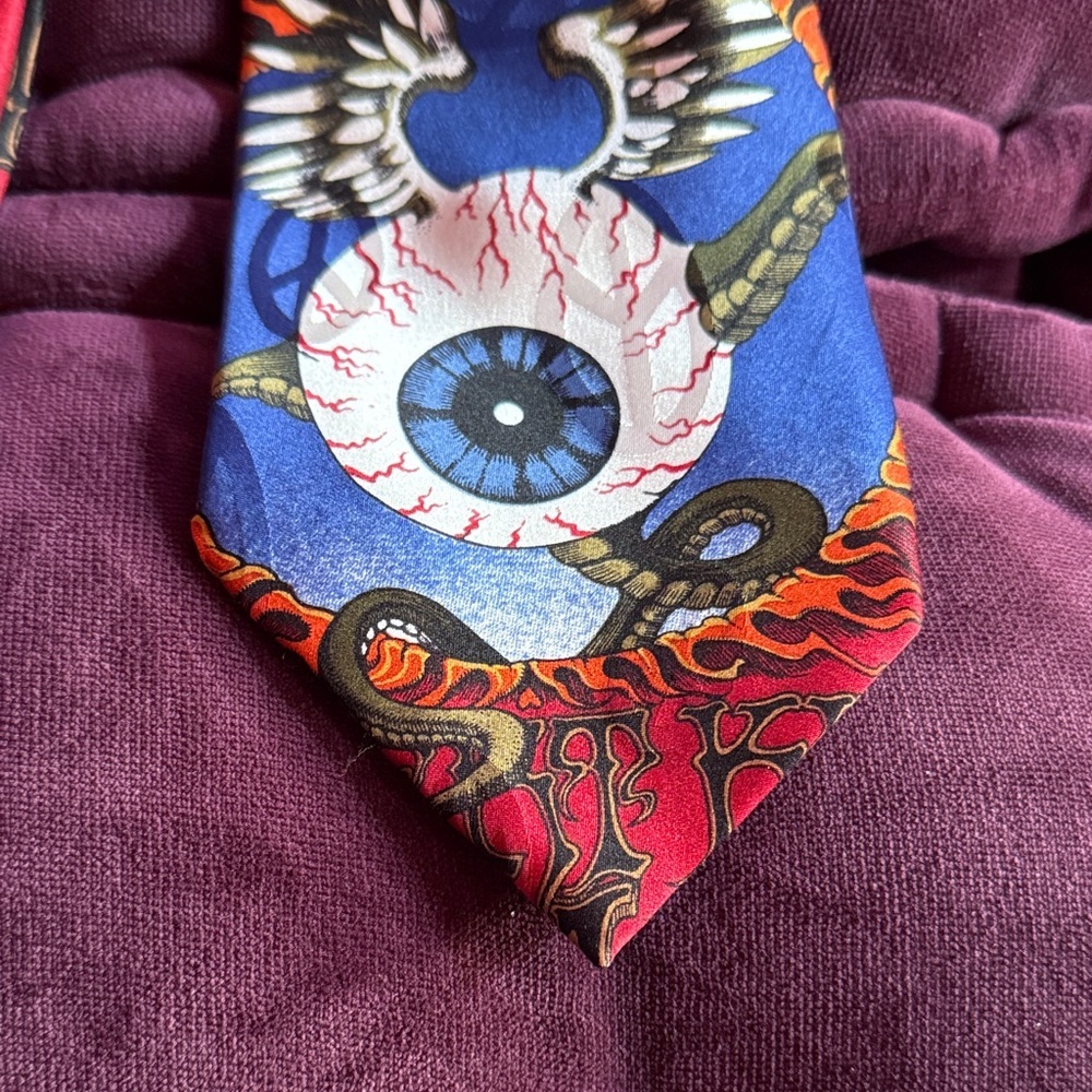 The Fillmore Poster Tie Hendrix Flying Eyeball silk NWOT - Picture 2 of 9